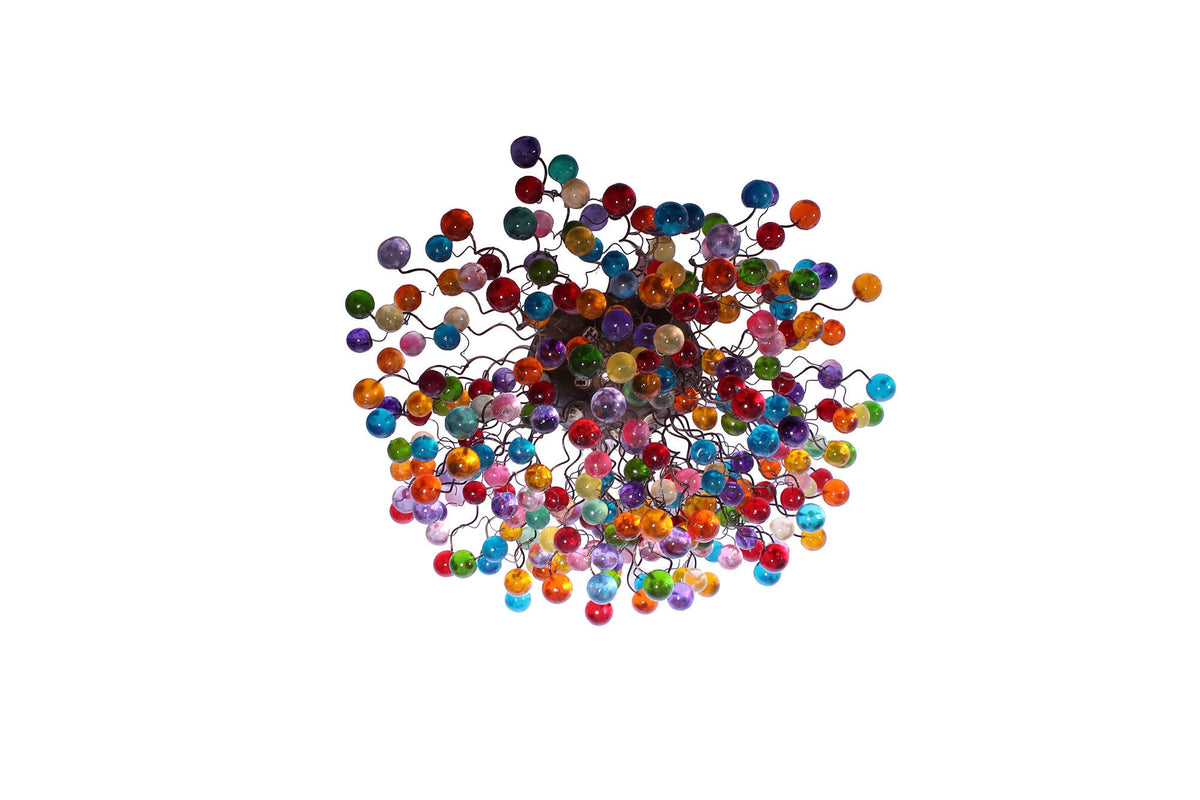 Large Flush mount Ceiling light with multicolored bubbles