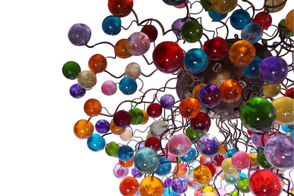 Large Flush mount Ceiling light with multicolored bubbles