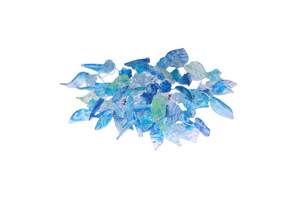 Modern Wall Sconce light with Blue color flowers and leaves for hall living room, toilet
