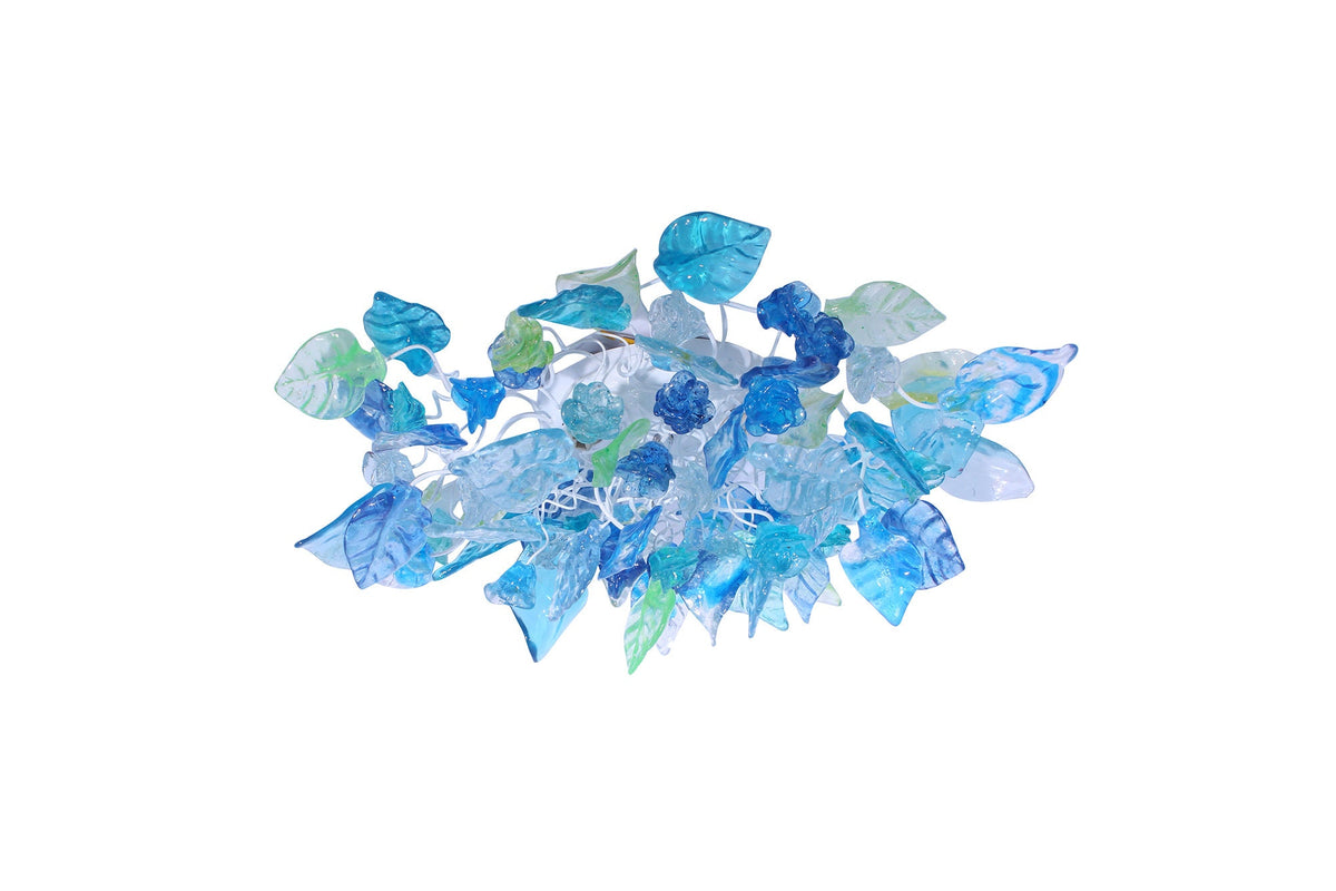 Modern Wall Sconce light with Blue color flowers and leaves for hall living room, toilet