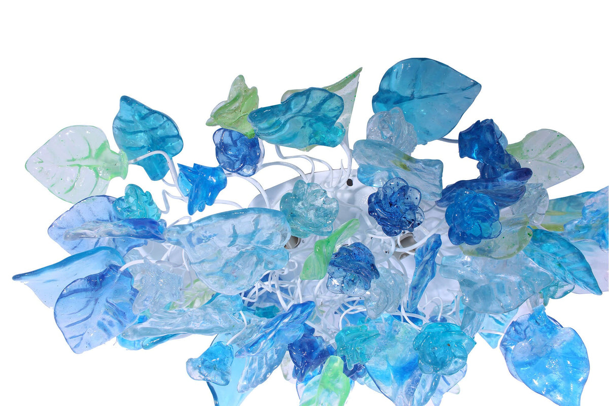 Modern Wall Sconce light with Blue color flowers and leaves for hall living room, toilet