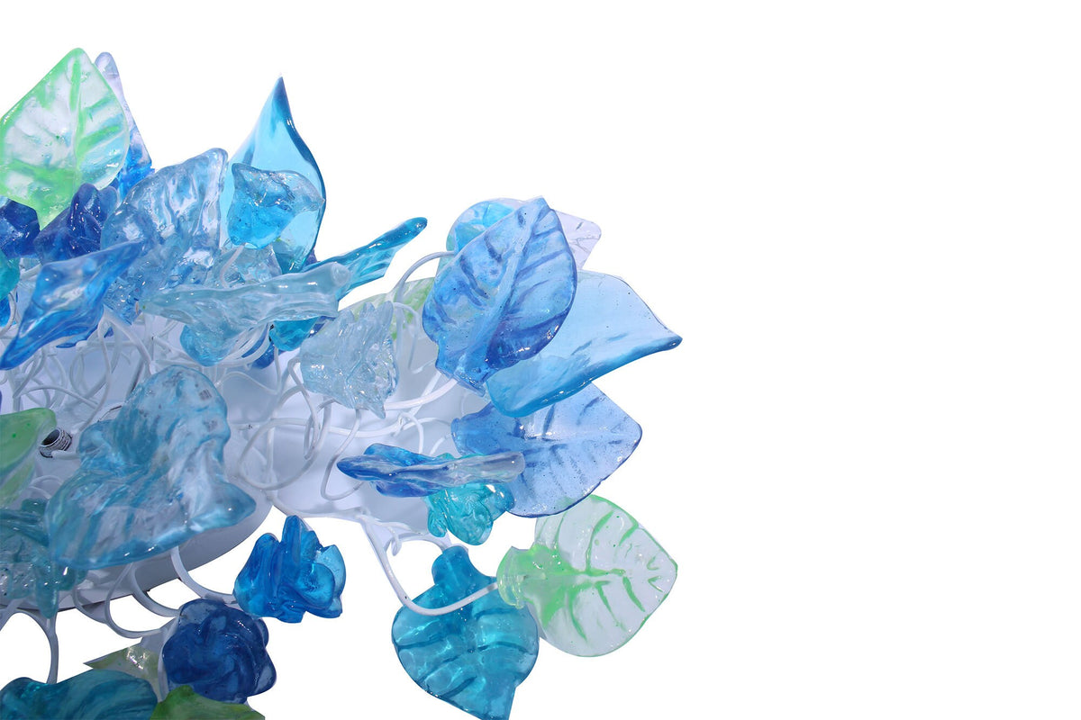 Modern Wall Sconce light with Blue color flowers and leaves for hall living room, toilet