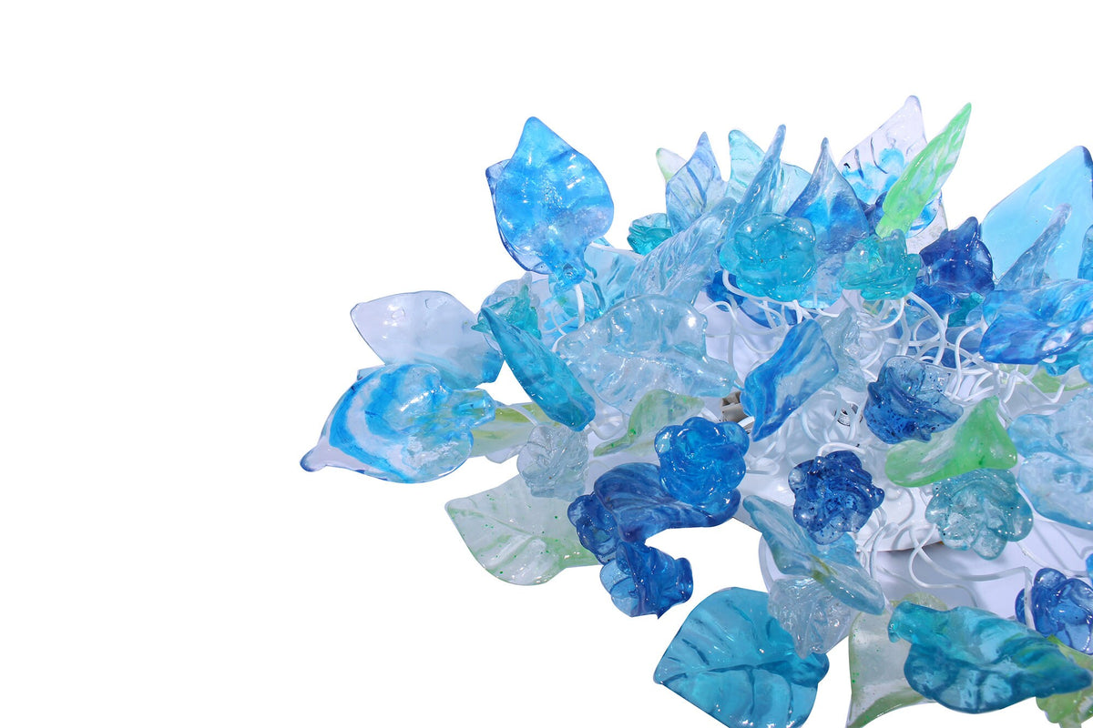 Modern Wall Sconce light with Blue color flowers and leaves for hall living room, toilet