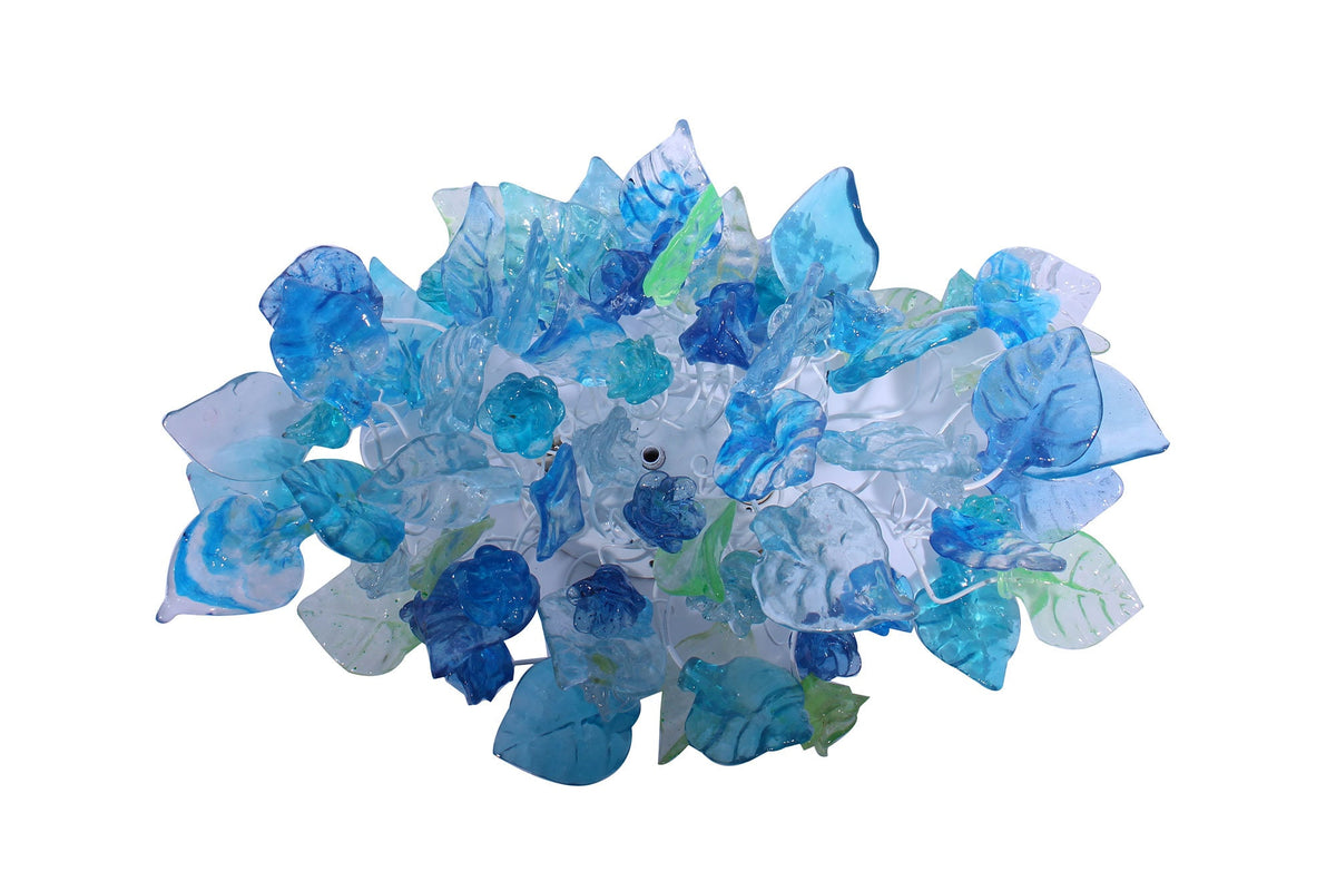 Modern Wall Sconce light with Blue color flowers and leaves for hall living room, toilet