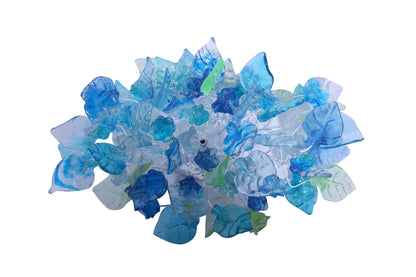 Modern Wall Sconce light with Blue color flowers and leaves for hall living room, toilet