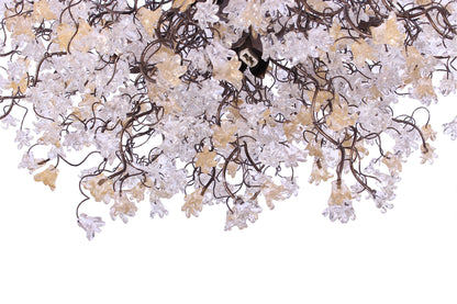 Modern Ceiling Floral Chandelier: Large Clear Gold Resin Flower Dining Room Pendant Lighting
