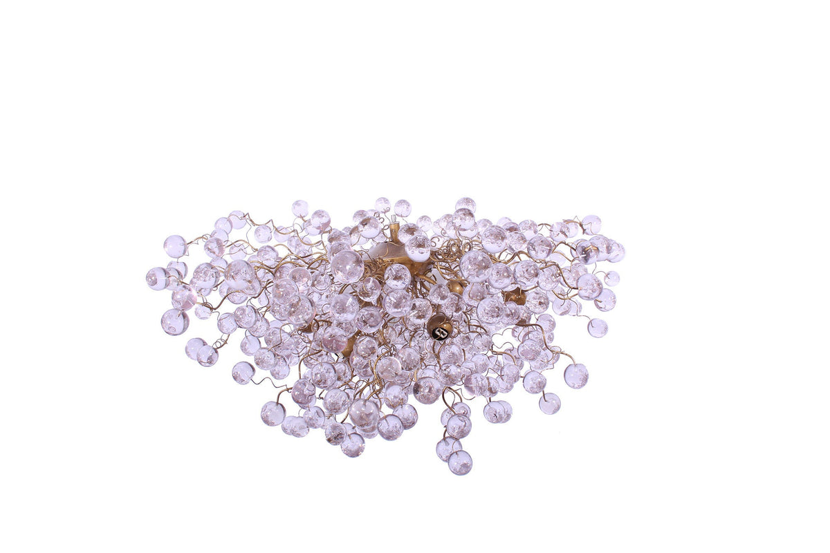 Large Modern Chandelier: Clear Resin Bubble Hanging Globe Light 30 inch