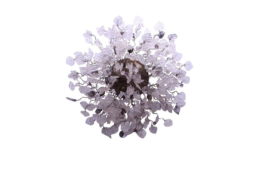 30 inch Flush Mount Ceiling Light: Resin Flowers Leaves G9 LED Kitchen Living Dining Room Bronze