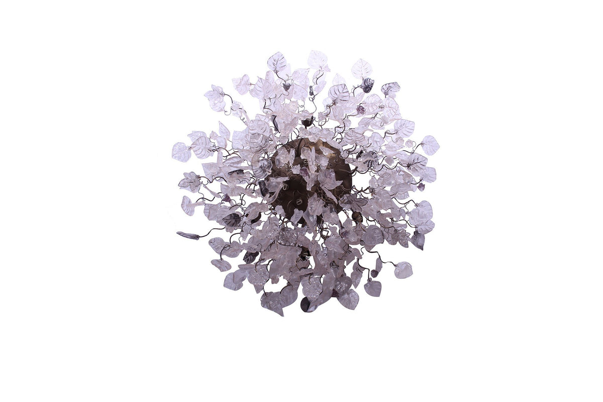 30 inch Flush Mount Ceiling Light: Resin Flowers Leaves G9 LED Kitchen Living Dining Room Bronze