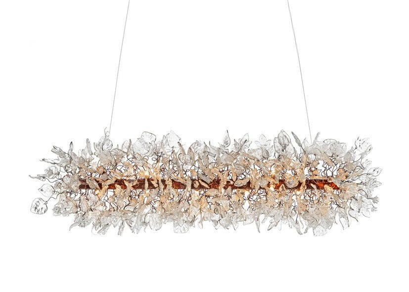 Large Ceiling Chandelier with Transparent flowers and leaves for Dining Room, living room. unique and special lighting