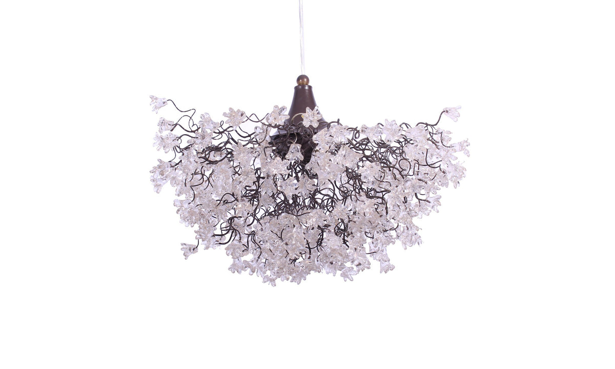 Modern Flower Chandelier: Transparent Resin Floral Light Fixture