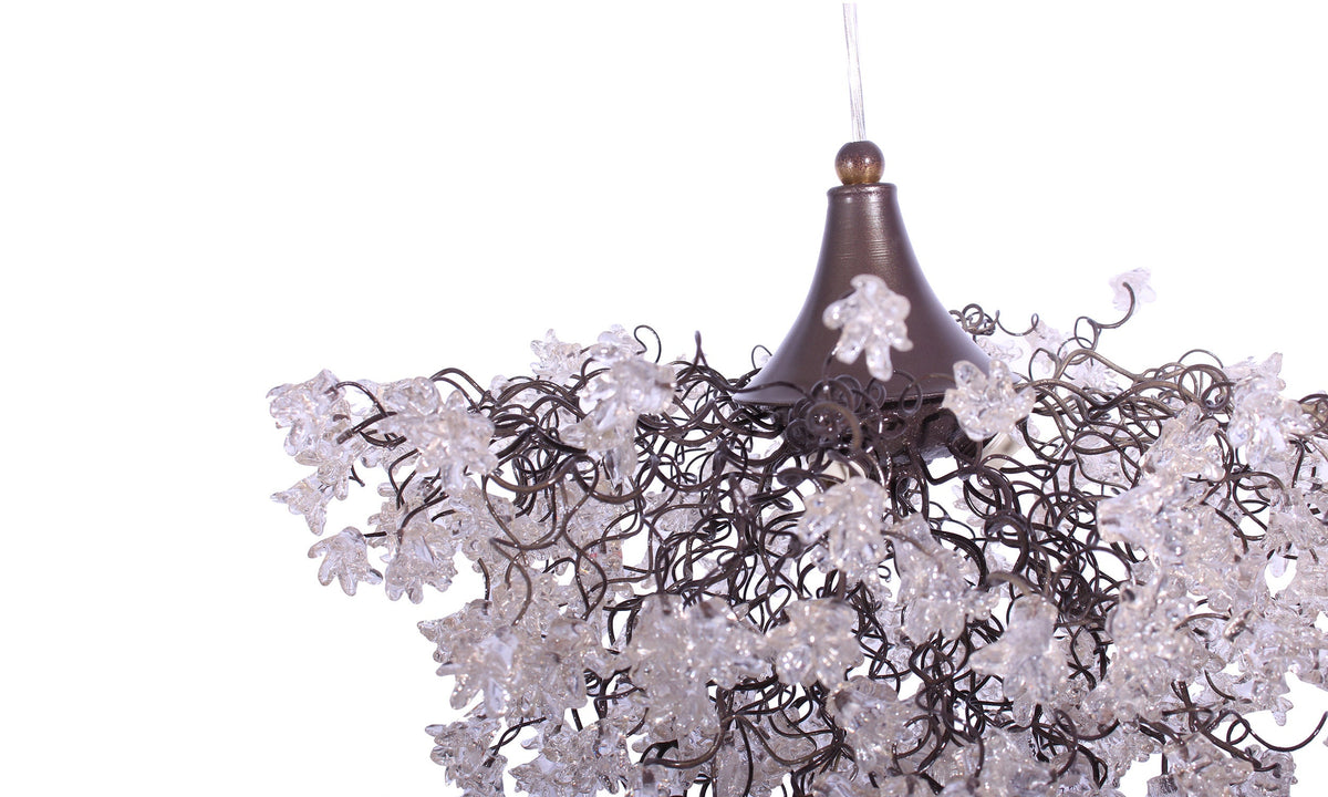 Modern Flower Chandelier: Transparent Resin Floral Light Fixture
