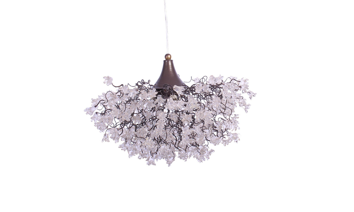 Modern Flower Chandelier: Transparent Resin Floral Light Fixture