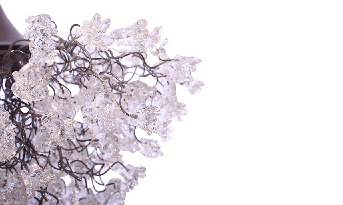 Modern Flower Chandelier: Transparent Resin Floral Light Fixture