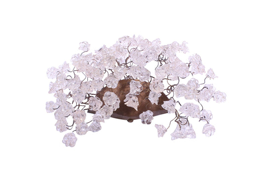 Clear Flower Wall Sconce Lighting: Bronze Plate Polyester Lamp