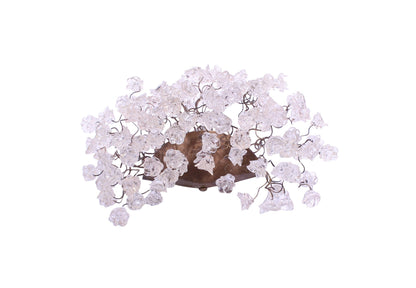 Clear Flower Wall Sconce Lighting: Bronze Plate Polyester Lamp
