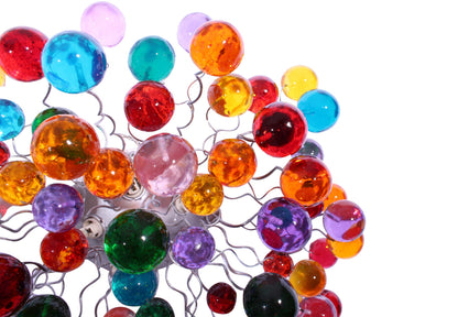 Colorful Flush Mount Ceiling Light: Metal Wire Fixture Resin Bubble Lamp