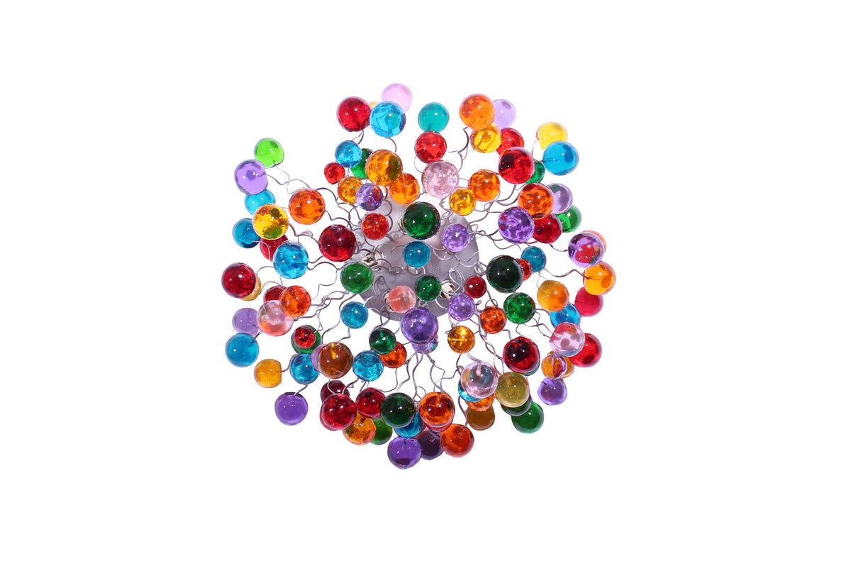 Colorful Flush Mount Ceiling Light: Metal Wire Fixture Resin Bubble Lamp