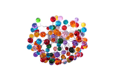 Colorful Flush Mount Ceiling Light: Metal Wire Fixture Resin Bubble Lamp