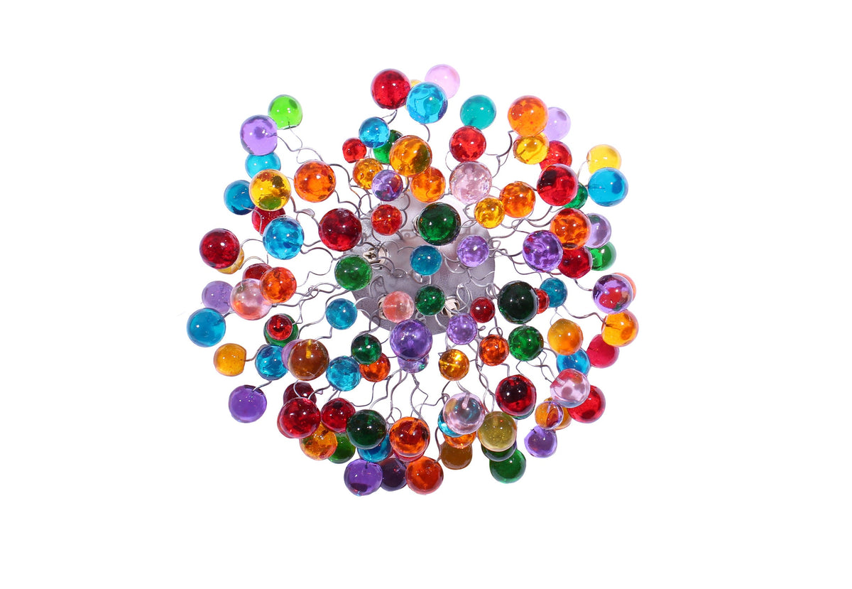Colorful Flush Mount Ceiling Light: Metal Wire Fixture Resin Bubble Lamp