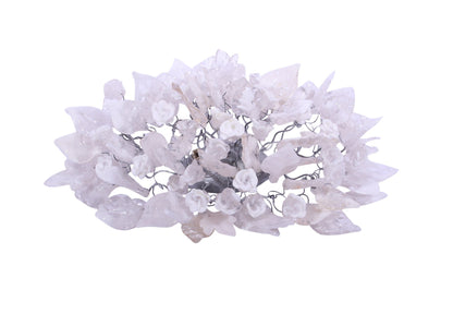 Silver Sconce With Whimsical Resin Leaves In clear and white color.