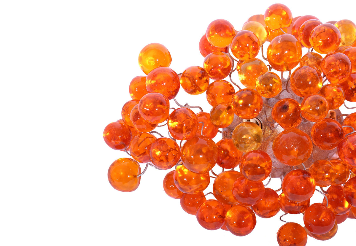 Wall sconce light with Transparent orange bubbles, up and down light for rooms, dinning room.
