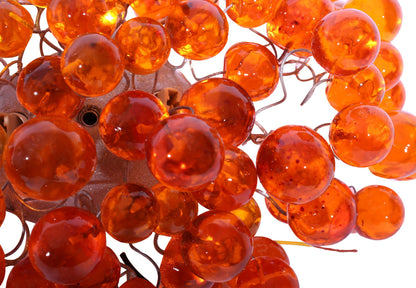 Wall sconce light with Transparent orange bubbles, up and down light for rooms, dinning room.