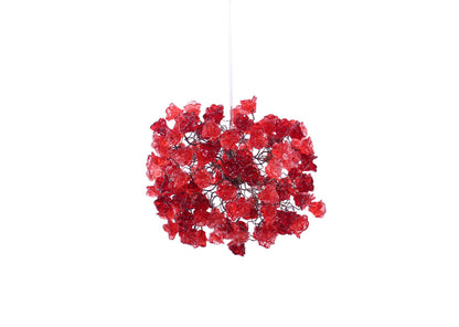 Hanging Ceiling Light with Red roses flowers for hall or over kitchen island, home decor, romantic and unique light.