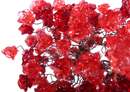 Hanging Ceiling Light with Red roses flowers for hall or over kitchen island, home decor, romantic and unique light.