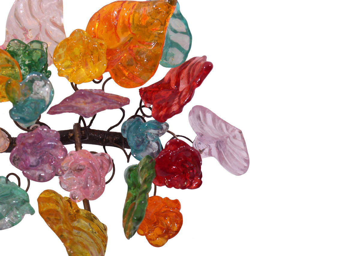 Decorative Bronze Wall Hook: Handmade Colorful Resin Flowers Coat Hanger