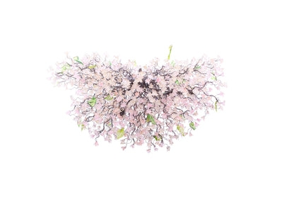 Large Dining Room chandelier, modern lighting with Pink jumping flowers, for Dining Room , living room