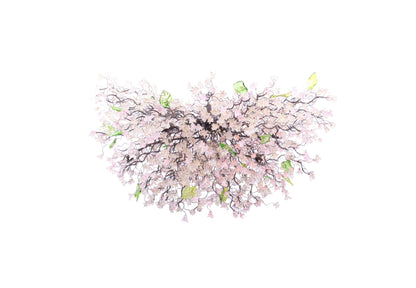 Large Dining Room chandelier, modern lighting with Pink jumping flowers, for Dining Room , living room