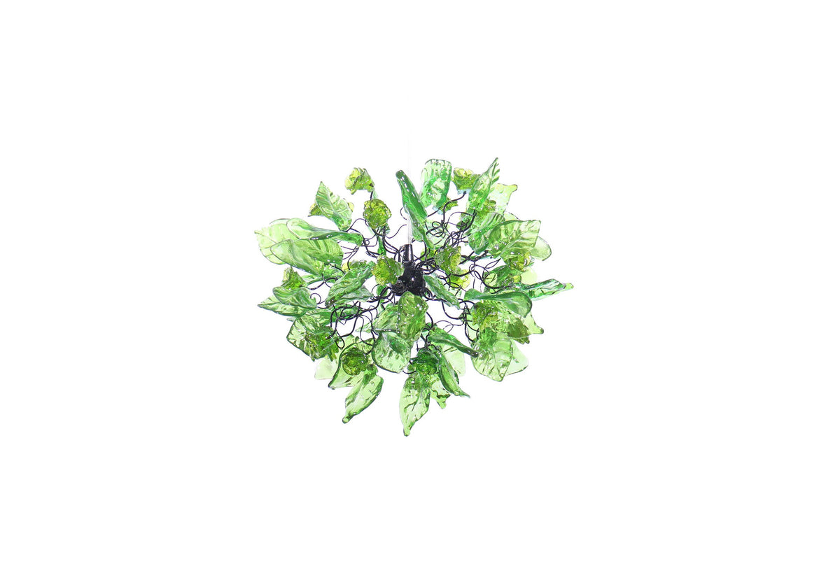 Unique Green pendant lighting, Ceiling Pendant lights with flowers and leaves.