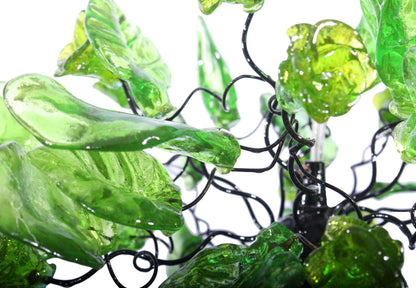 Unique Green pendant lighting, Ceiling Pendant lights with flowers and leaves.
