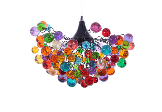 Multicolored bubbles light fixture, hanging lighting with different size of bubbles for children room or dining room. unique lighting