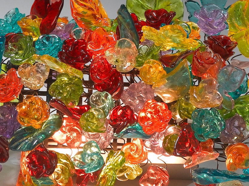 Up Sconce lighting with Rainbow flowers and leaves for hall, living room - decorative wall lamp