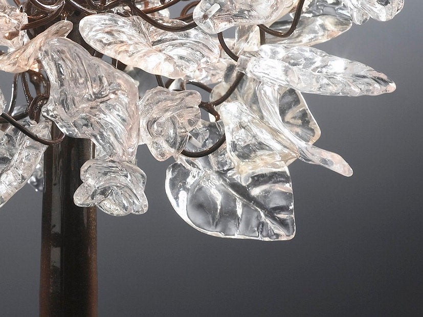 Modern table lamp, decorative table lamp with Clear flowers and leaves, bedside lamp , lighter for desk or bedside table.