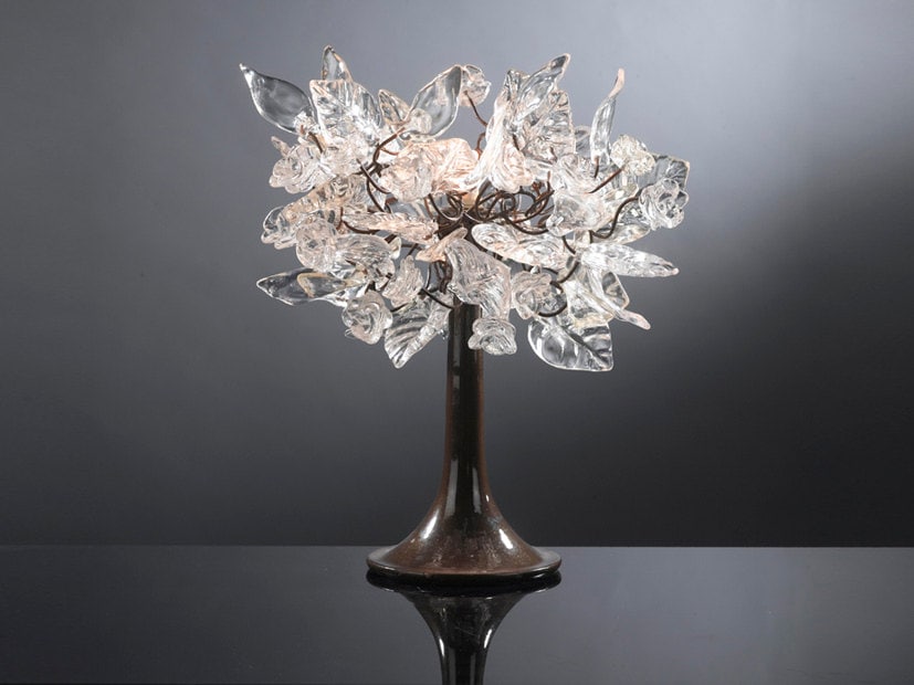 Modern table lamp, decorative table lamp with Clear flowers and leaves, bedside lamp , lighter for desk or bedside table.