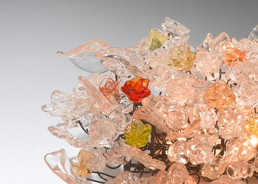Wall sconce lighting with Natural colors of flowers and leaves - decorative wall sconces light.