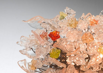 Wall sconce lighting with Natural colors of flowers and leaves - decorative wall sconces light.