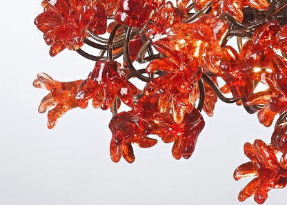 Romantic Pendant Ceiling Lights with Red jumping flowers for hall or bedside lamp.