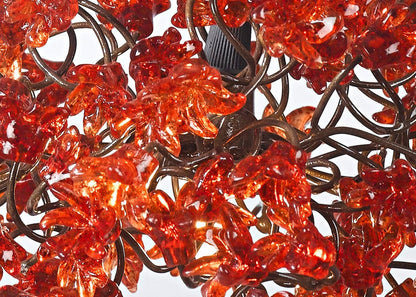Romantic Pendant Ceiling Lights with Red jumping flowers for hall or bedside lamp.