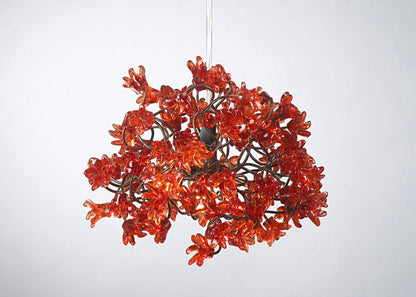 Romantic Pendant Ceiling Lights with Red jumping flowers for hall or bedside lamp.