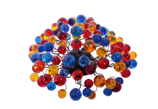 Flush mount Ceiling light with multicolored bubbles for bathroom, hall entrance or room. rainbow color lighting