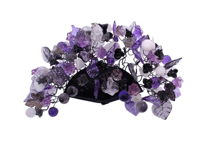 Purple Flower and Leaves Wall Sconce: Resin Bubble Lighting Fixture