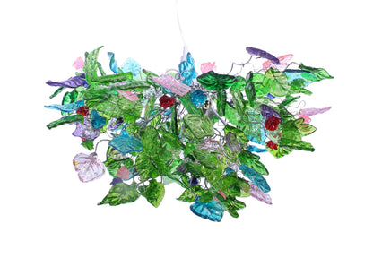 Unique Chandelier with green color flowers and leaves for Dining Room, hall or bedroom.