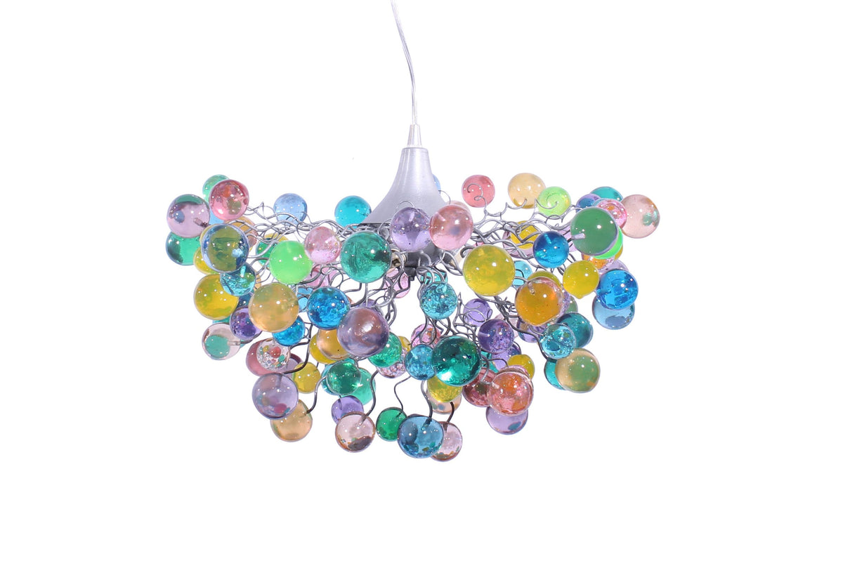 Pastel Bubble Chandelier: Handmade Resin Hanging Light