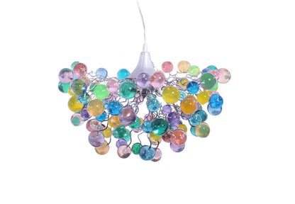 Pastel Bubble Chandelier: Handmade Resin Hanging Light