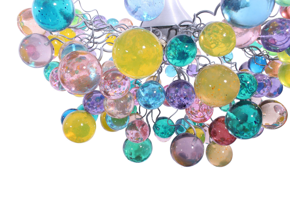 Pastel Bubble Chandelier: Handmade Resin Hanging Light