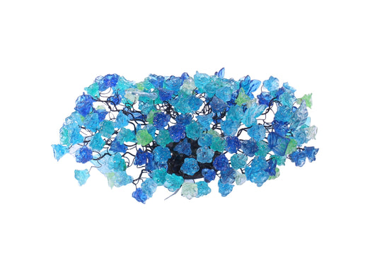 Wall light fixture up and down sconce lighting with blue sea color flowers and leaves